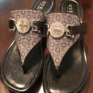 Guess Wedge Flip Flops 8.5